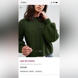 Weekday ballon sleeve knit